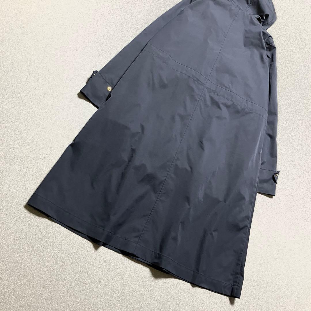 近年 ANAYI ブライトツイルライナーモッズコート フードロング アナイ 紺