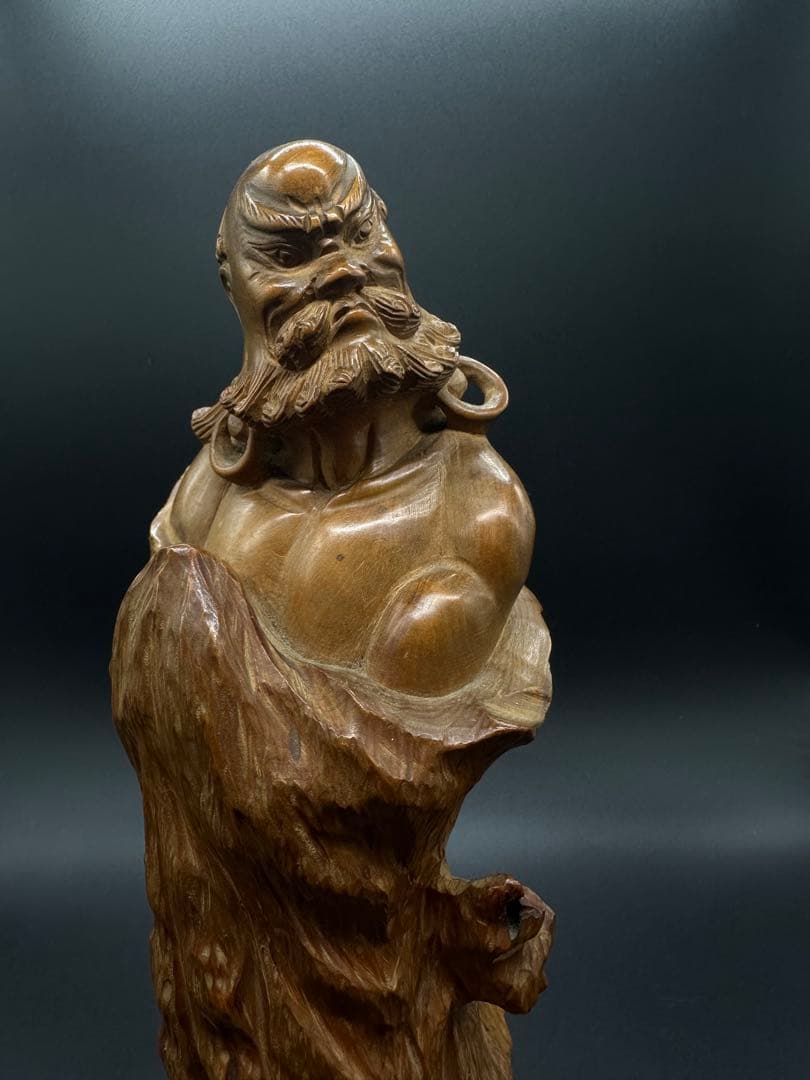 木彫　柘植 達磨 立像 古美術骨董