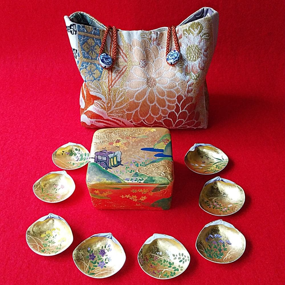 Toshi　純金泊　京洛の秋 貝桶と貝合わせ