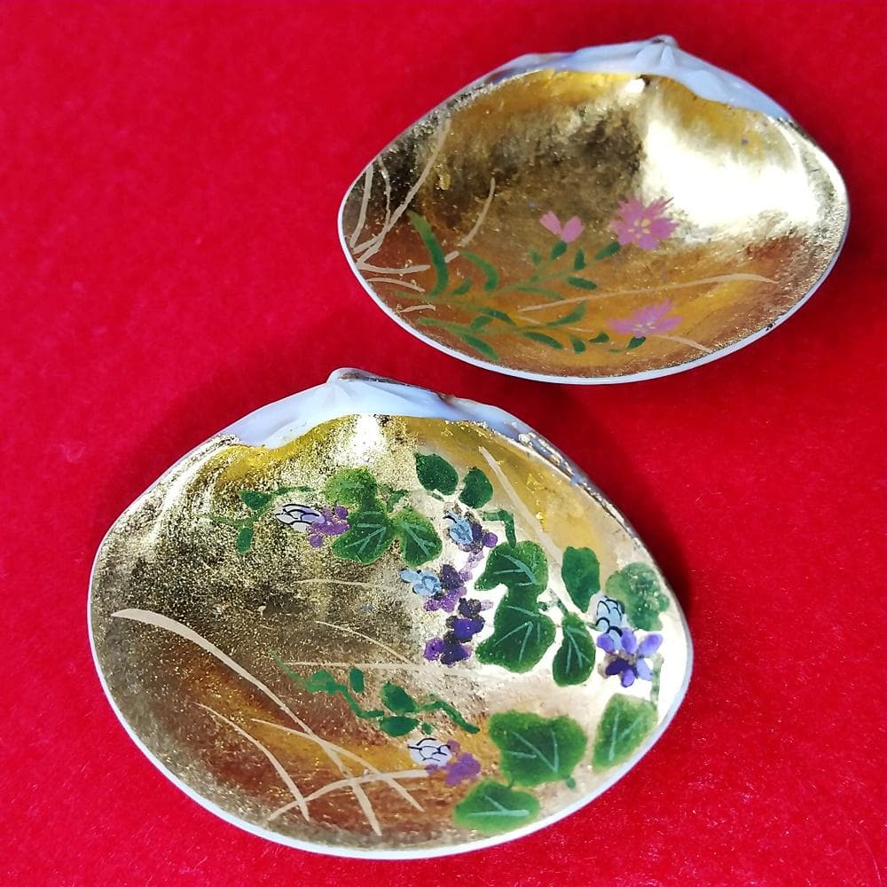 Toshi　純金泊　京洛の秋 貝桶と貝合わせ