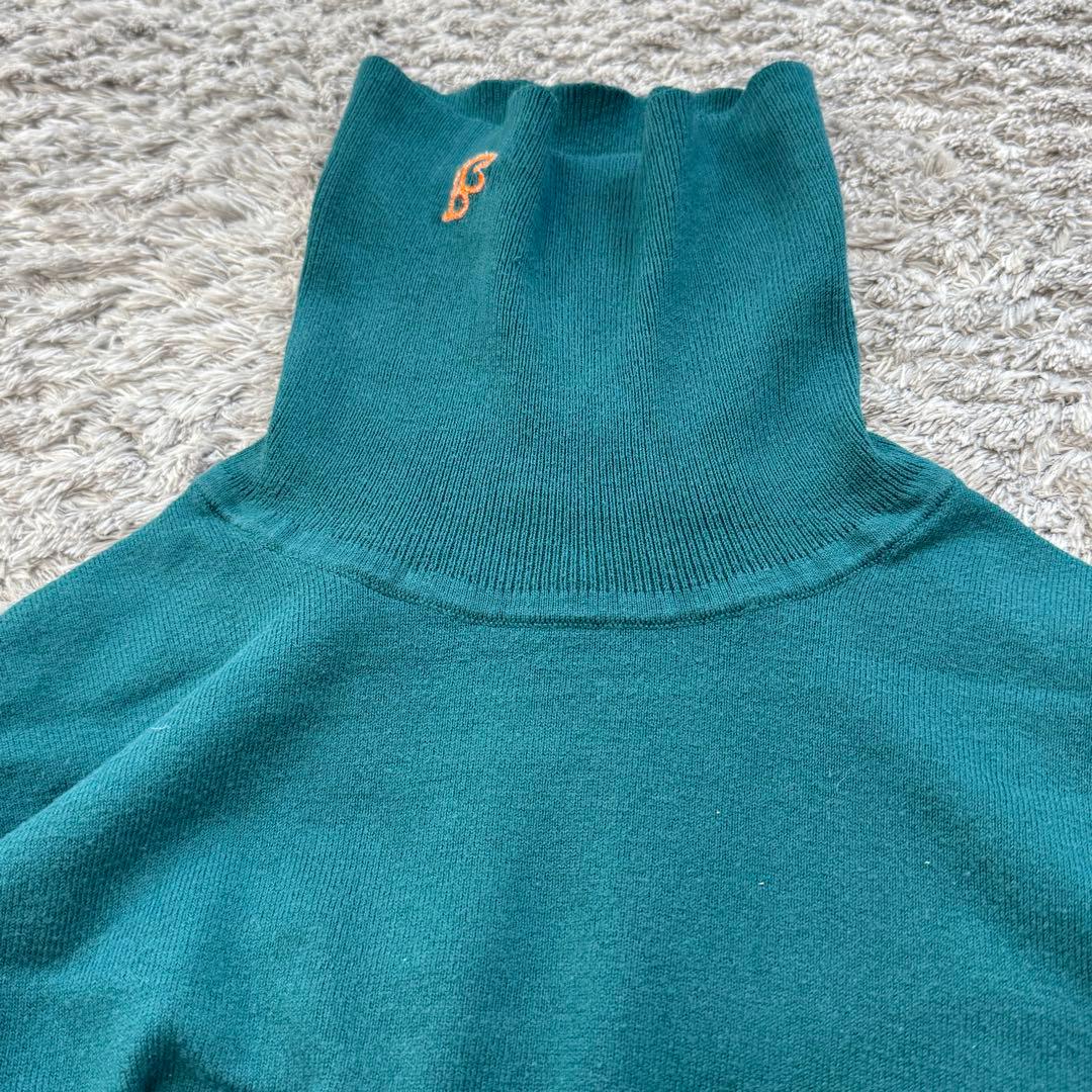 パーリーゲイツ【2】緑系 ロゴ入り タートルネック 長袖ニット 春秋 綿混み
