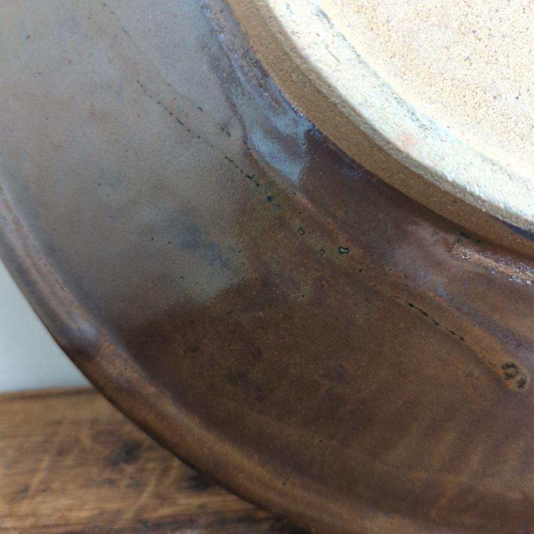 【民藝】【益子】掛流し特大皿【白石 篤 造】【民芸】