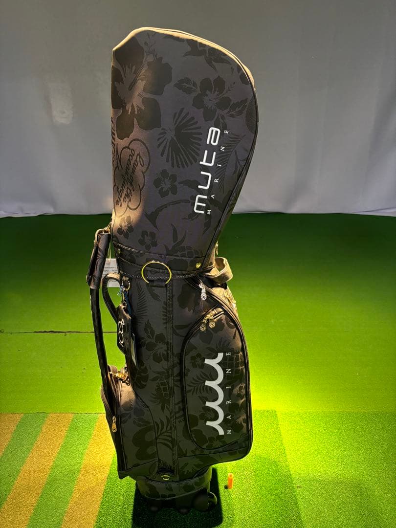 新品ムータマリンゴルフmuta 花柄 ブラック キャディバッグ