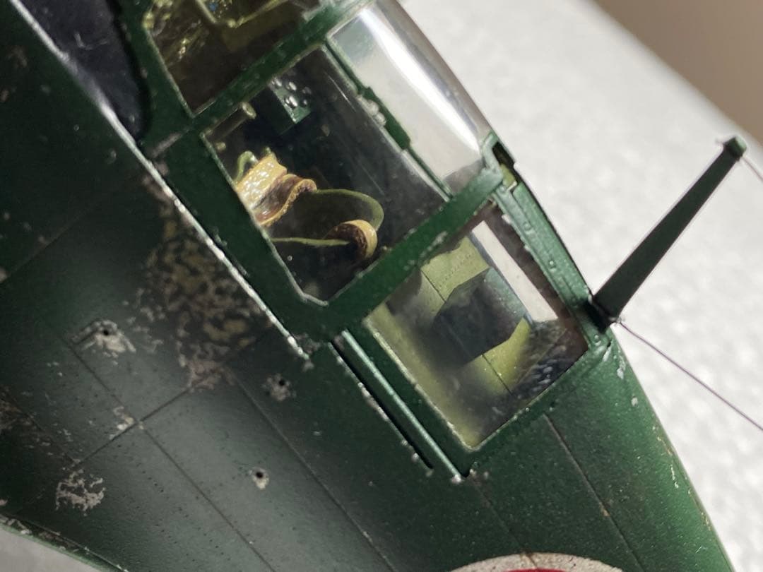 完成品　ハセガワ　1/48 局地戦闘機 雷電 21型　撃墜王　赤松中尉