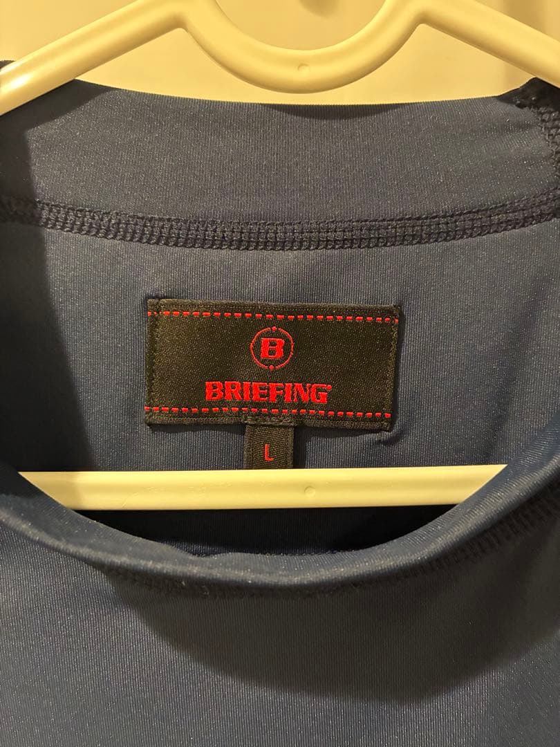 briefing ms mock neck relaxed navy Lサイズ