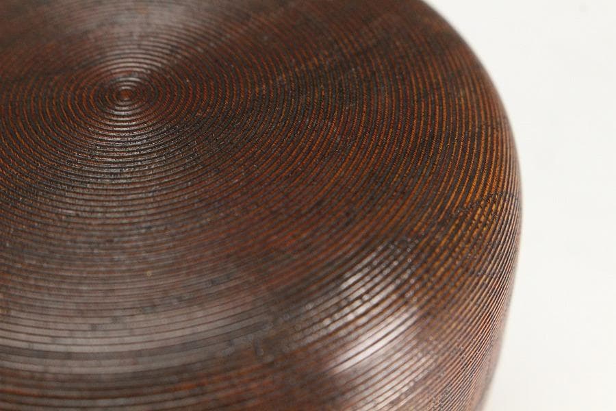 茶道具 塗師 辻 石斎作 糸目平棗 蓋内 雪蒔絵 共箱 美品(K-A642)