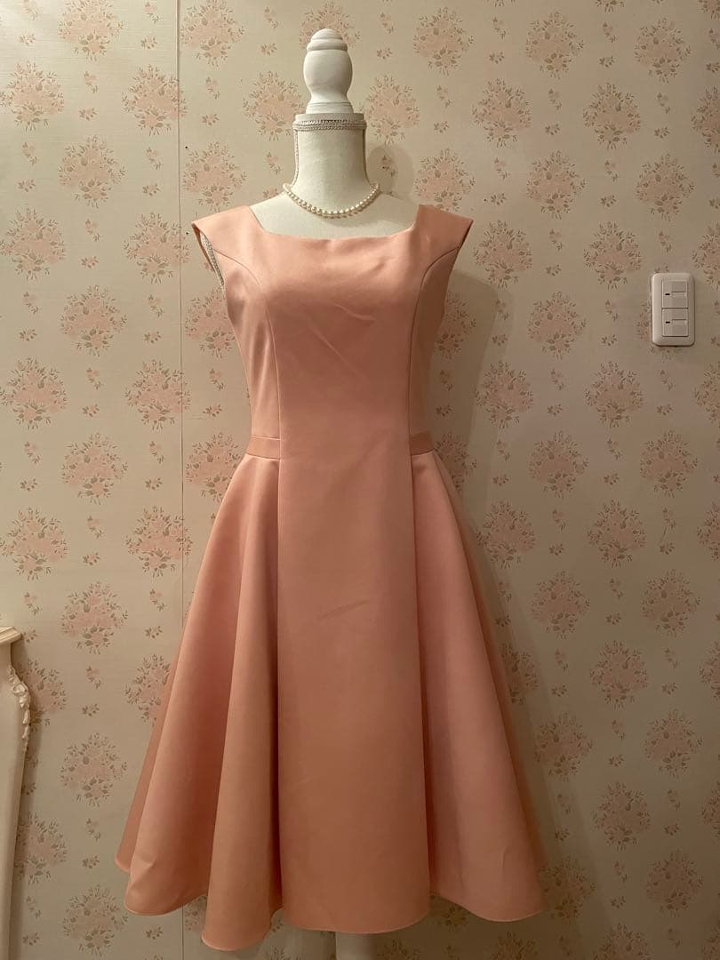 Rene 膝丈フレアワンピース サーモンピンク 36 新品未使用
