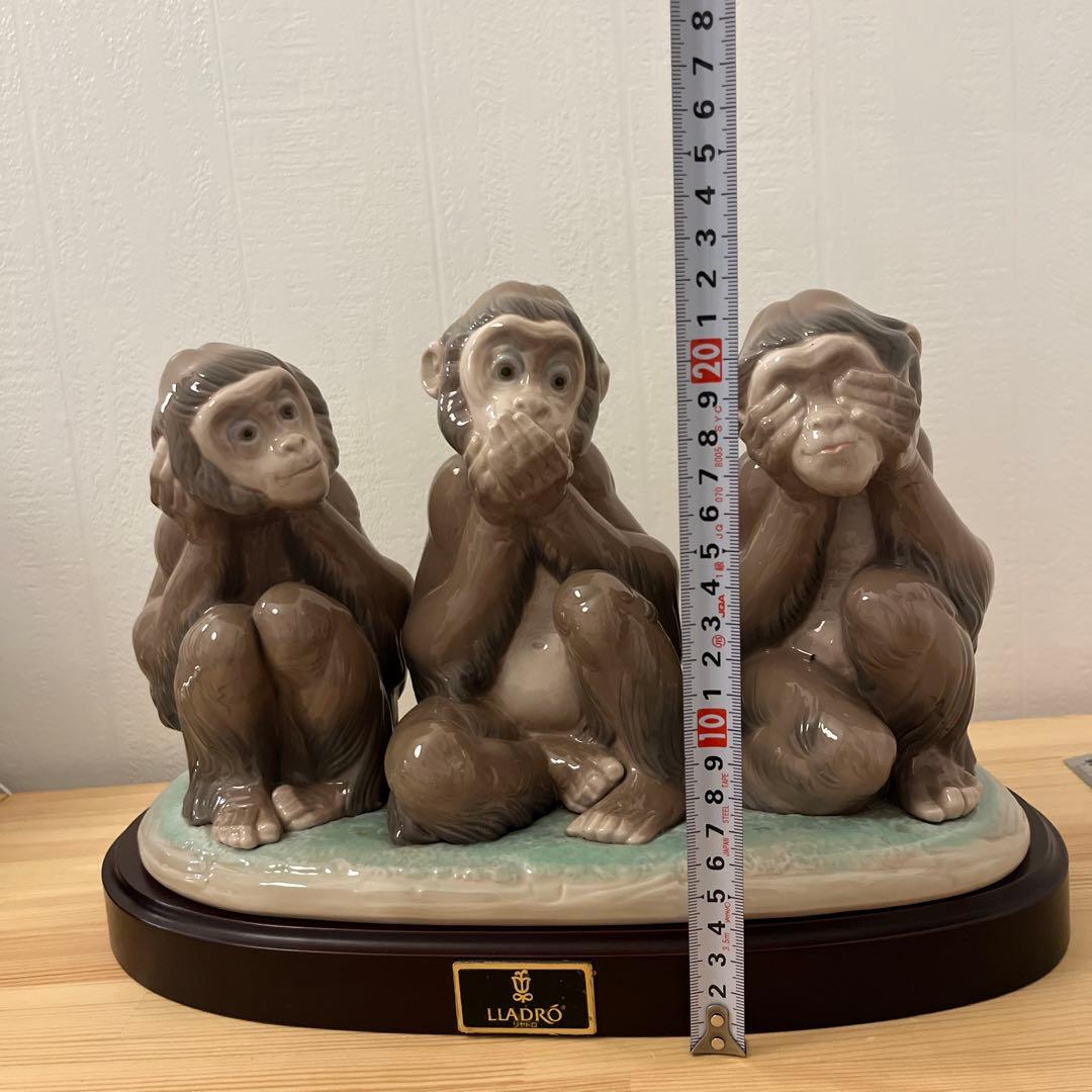 【レア】【150体限定品】リヤドロ　7508 三匹の猿 置物 陶磁器