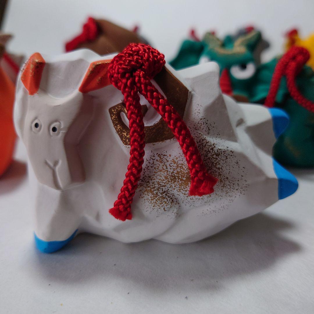 薬師窯　十二支　土鈴　干支　置物　12点セット　伝統工芸　郷土玩具