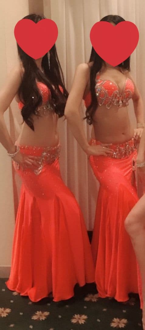 ベリーダンス 衣装 セットアップ オレンジ マーメイドスカート