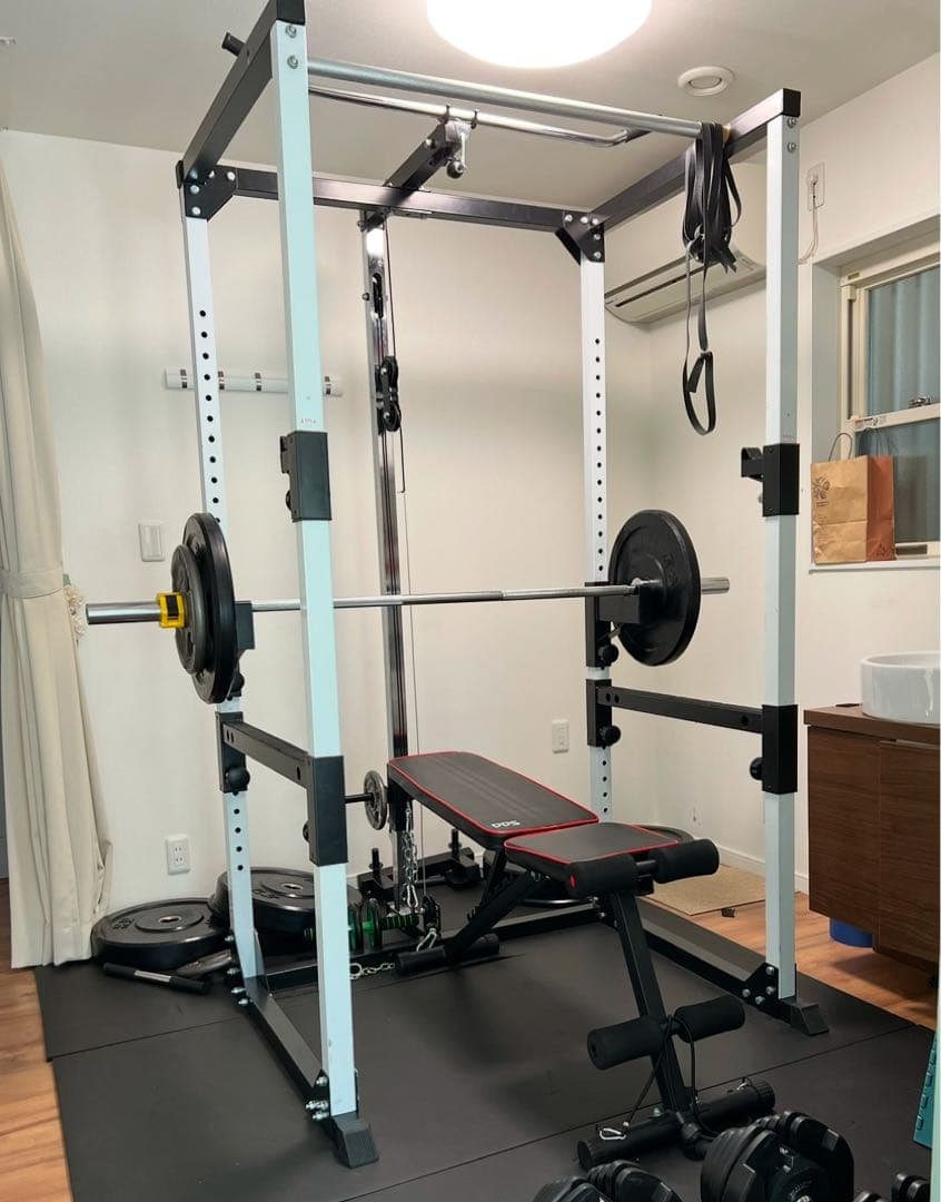 【引取限定特価】パワーラック&バーベル&ベンチ込み込みセット