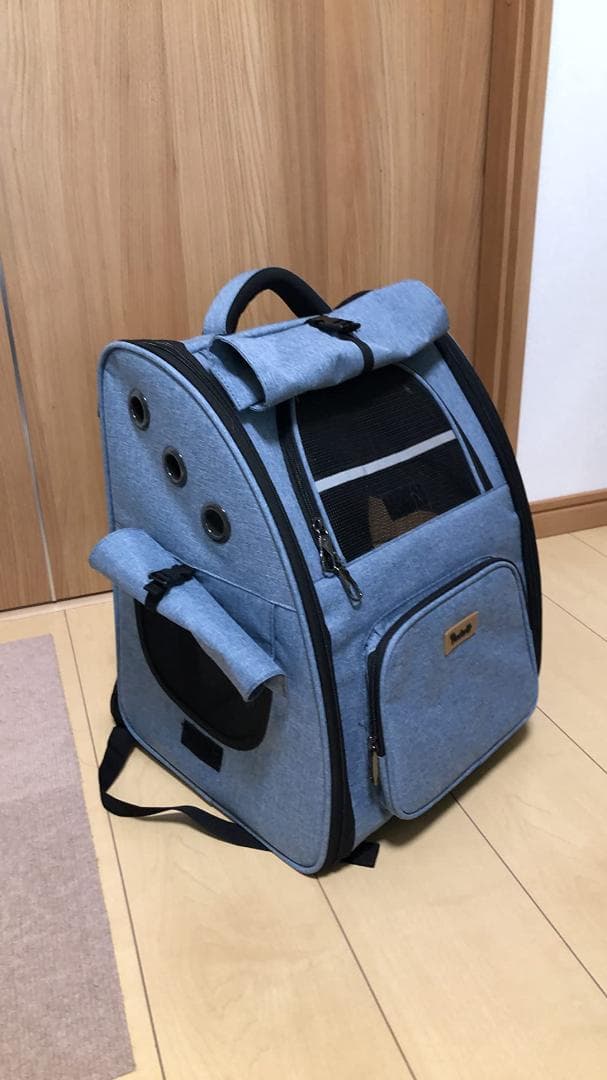 ペットキャリー 折り畳み式 愛犬も安心 カーテン付き リュック