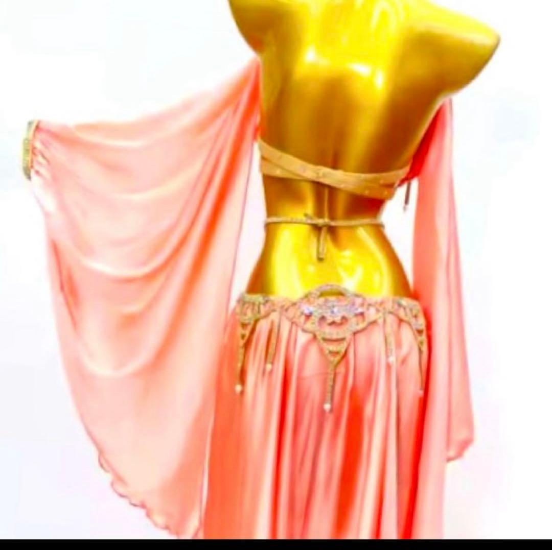 ❣️限定セール❣️新品 豪華ベリーダンス衣装 ベールスリーブ付ブラ＆スリットスカート