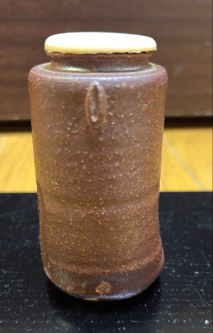 ⭐︎値下げ⭐︎古瀬戸茶入　八十二作　茶道具 陶器製 円筒形 茶色