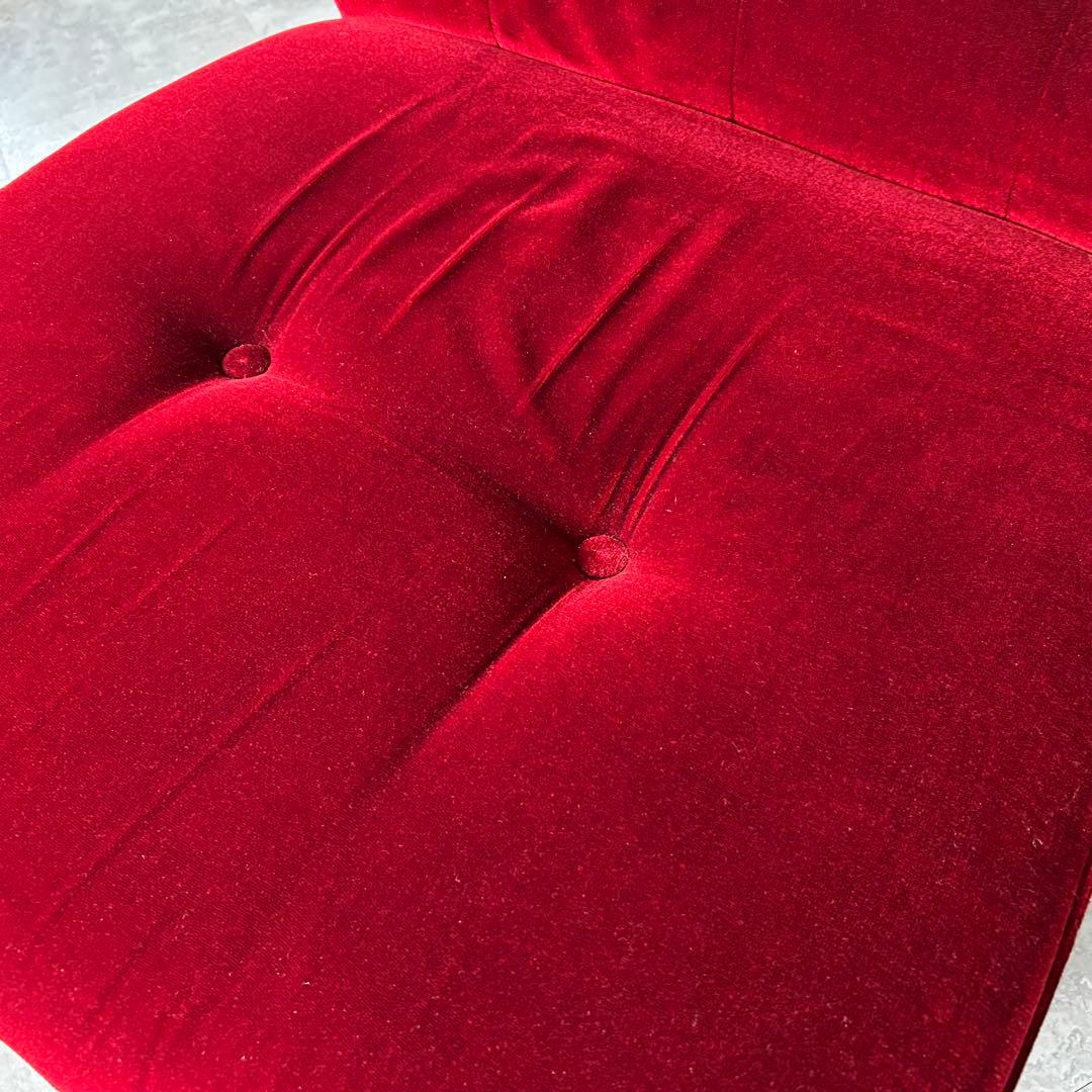 【1980's vintage】ベルベット チェスターフィールド 1Pソファ