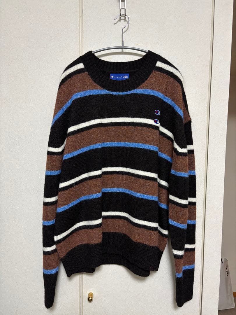 ZARA × championコラボ ボーダー柄ニット Lサイズ