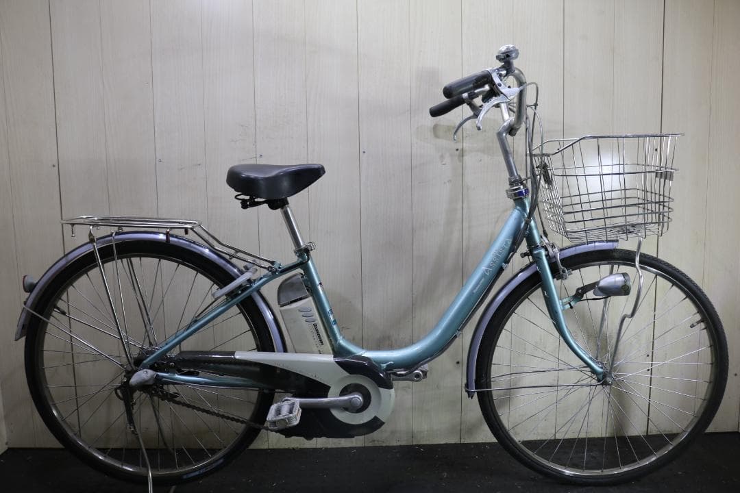 水色 電動アシスト自転車 シティタイプ
