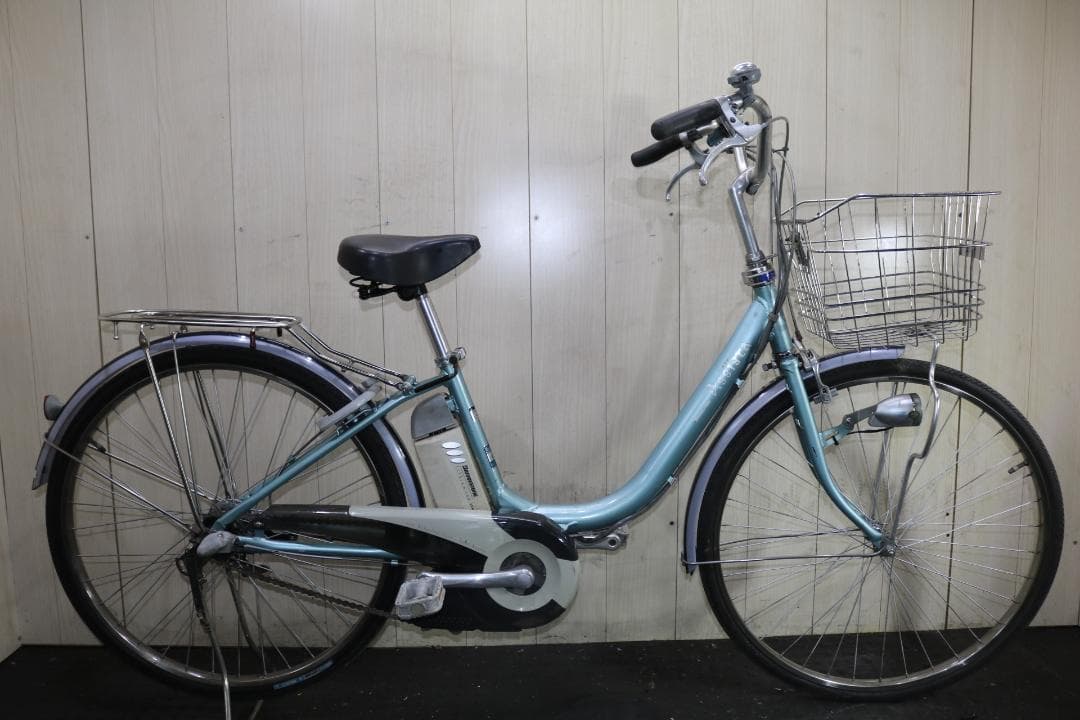 水色 電動アシスト自転車 シティタイプ
