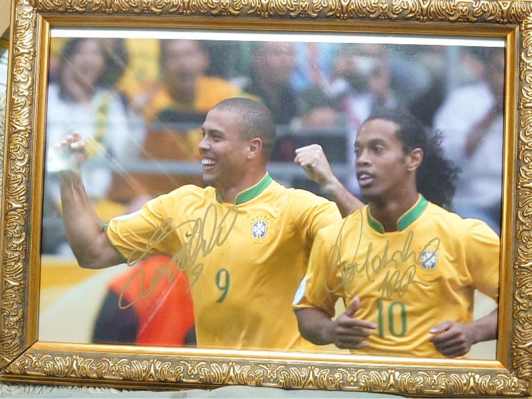 サッカー 元ブラジル代表 ロナウド＆ロナウジーニョ　サイン入りフォト　証明書付