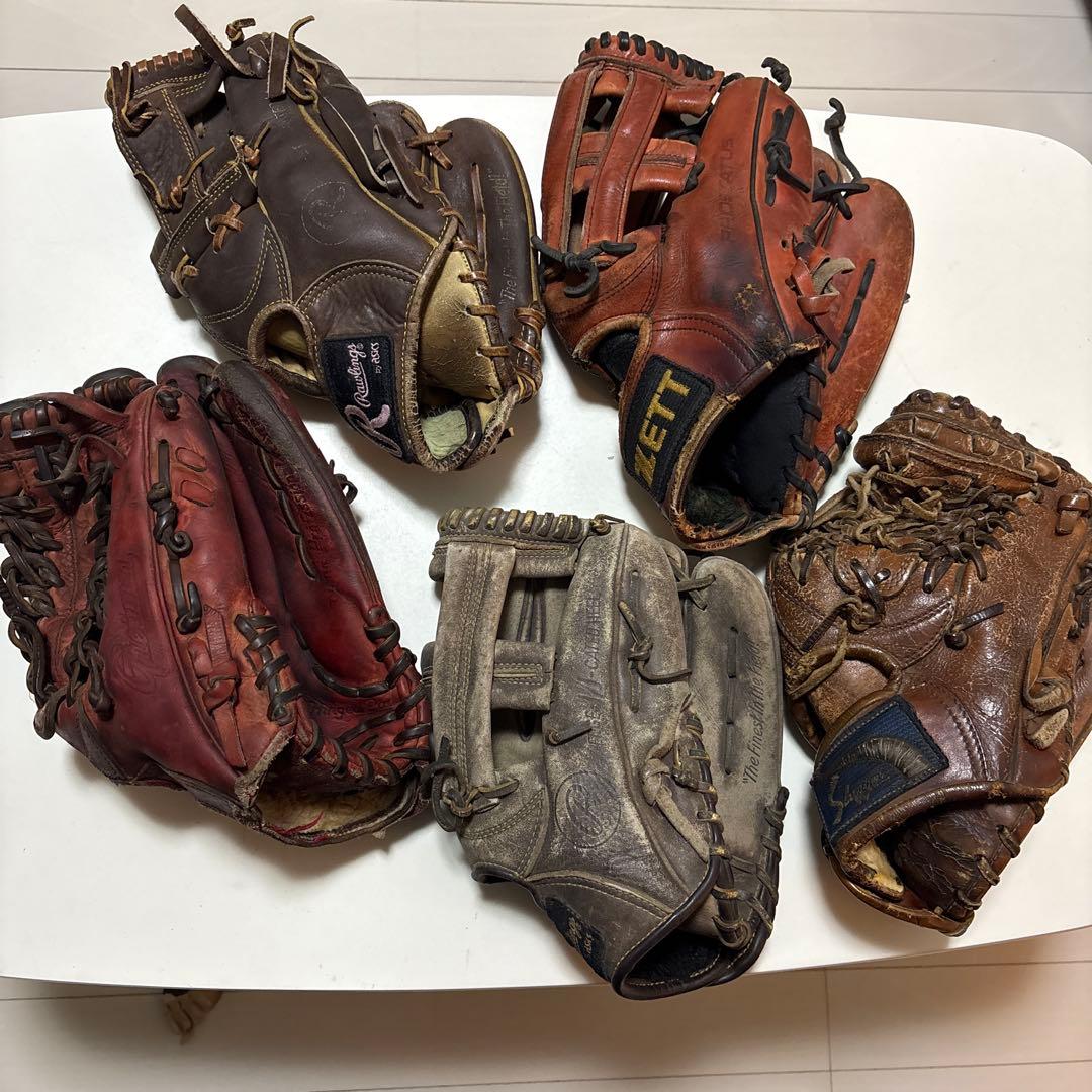 ジャンク　野球　グローブ　5個　まとめ売り