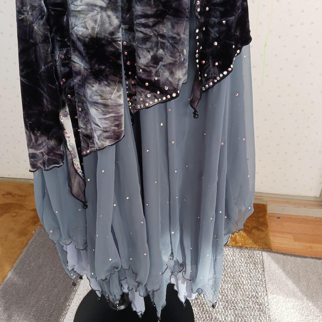 オフショルダー ラテン、スタンダードドレス ビーズ装飾