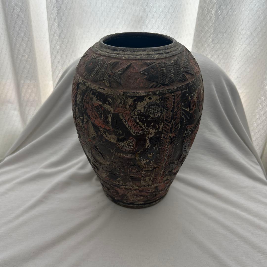 琉球古典焼　花瓶　壺　沖縄　アンティーク