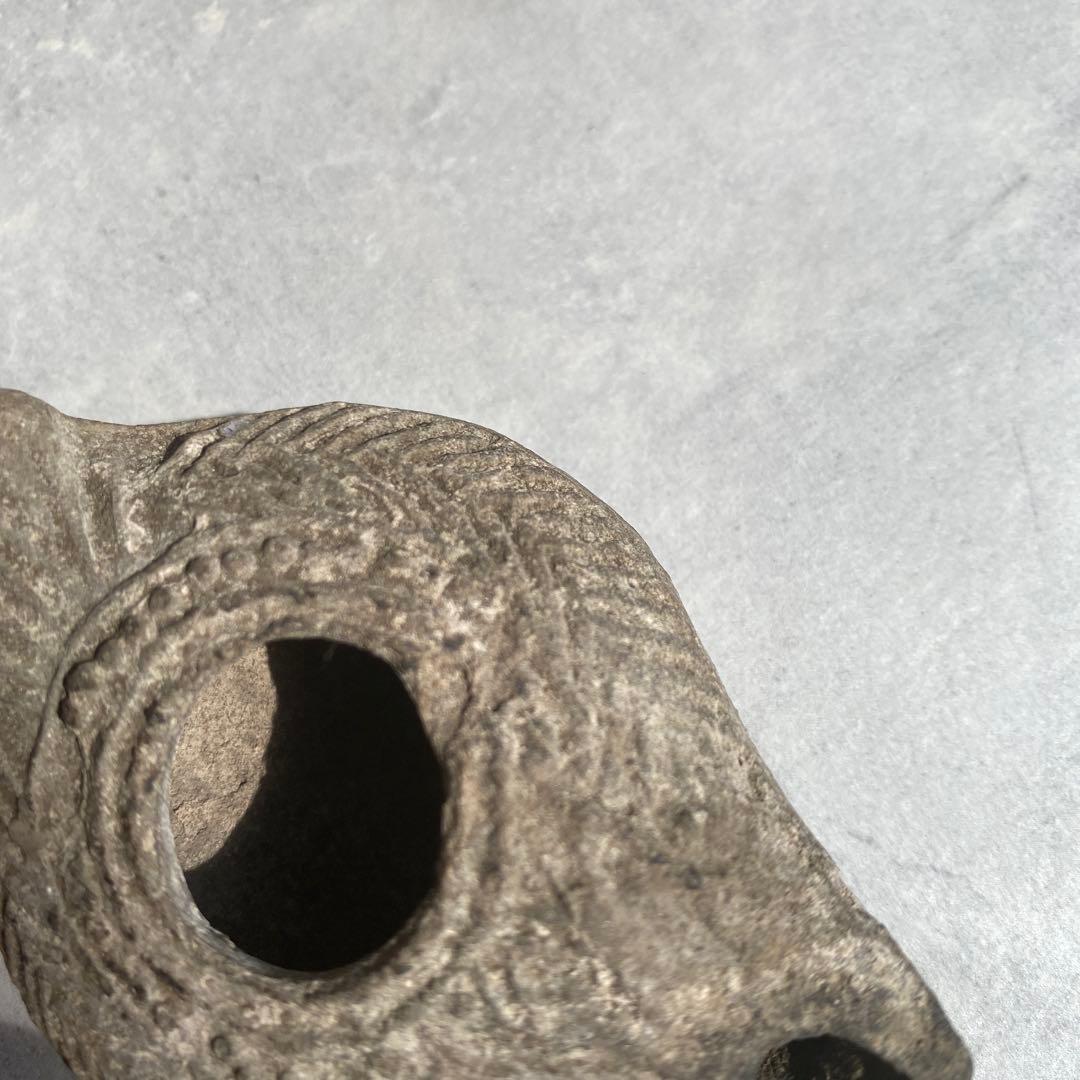 古代ローマ　アンティークオイルランプ　テコラッタ　8cm 48g