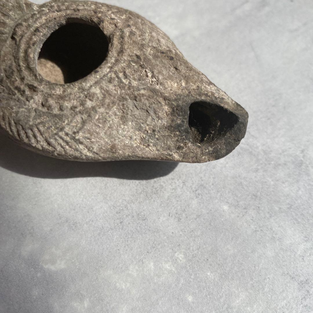 古代ローマ　アンティークオイルランプ　テコラッタ　8cm 48g