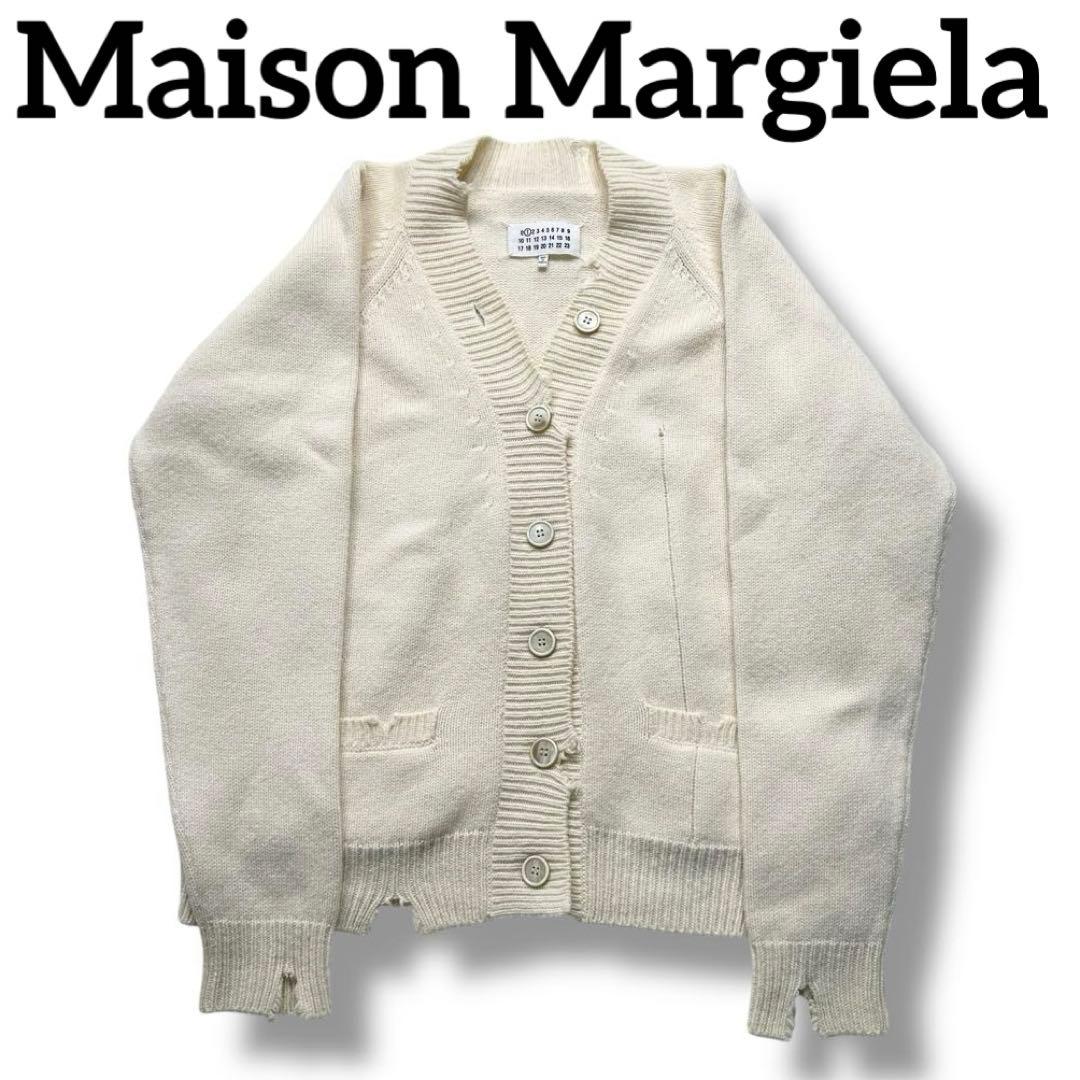 美品 マルジェラ デストロイ ダメージ ニット セーター カーディガン メンズ