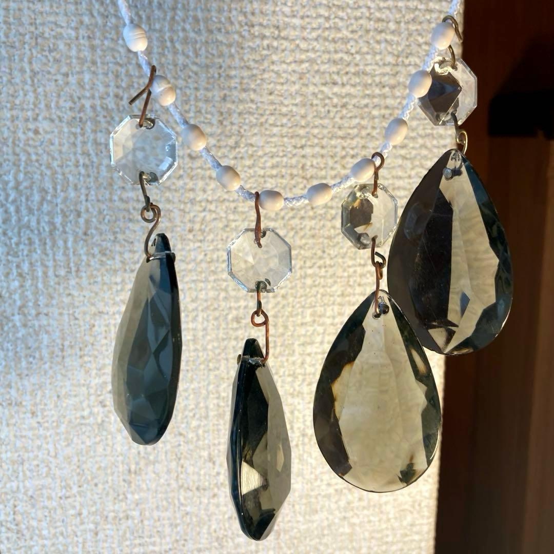 ウランガラス 【ブラックウラン】　1920年　シャンデリアドロップ　フランス