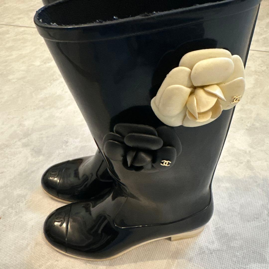 限定お値下げ♪CHANEL ブラック レインブーツ 38