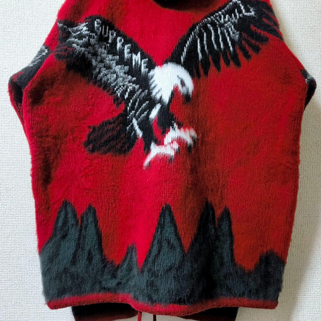 シュプリーム イーグル ニット ジップアップ フーディ パーカー XL