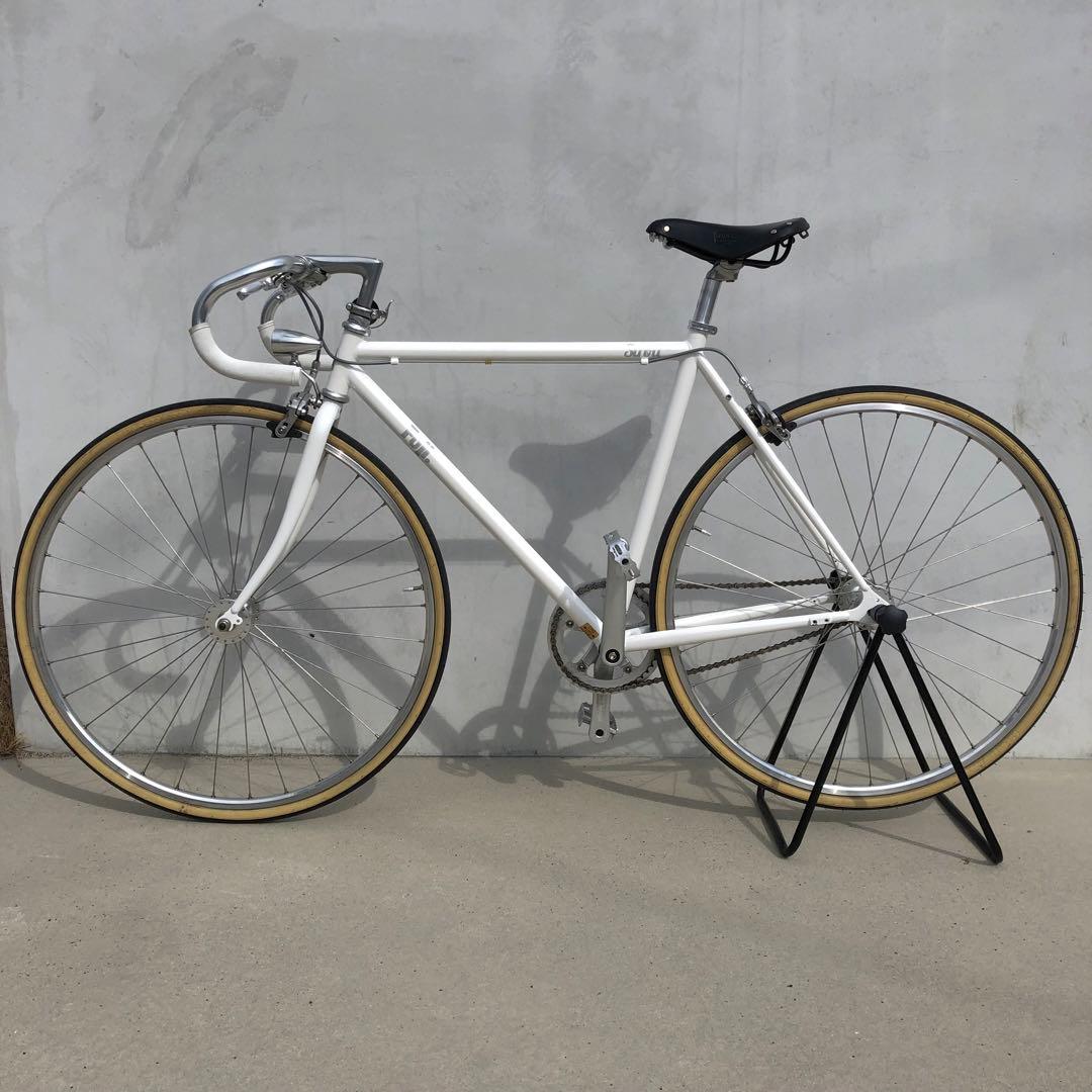 【送料込・美品】FUJI STROLL ピスト 52 シングル クロスバイク 白