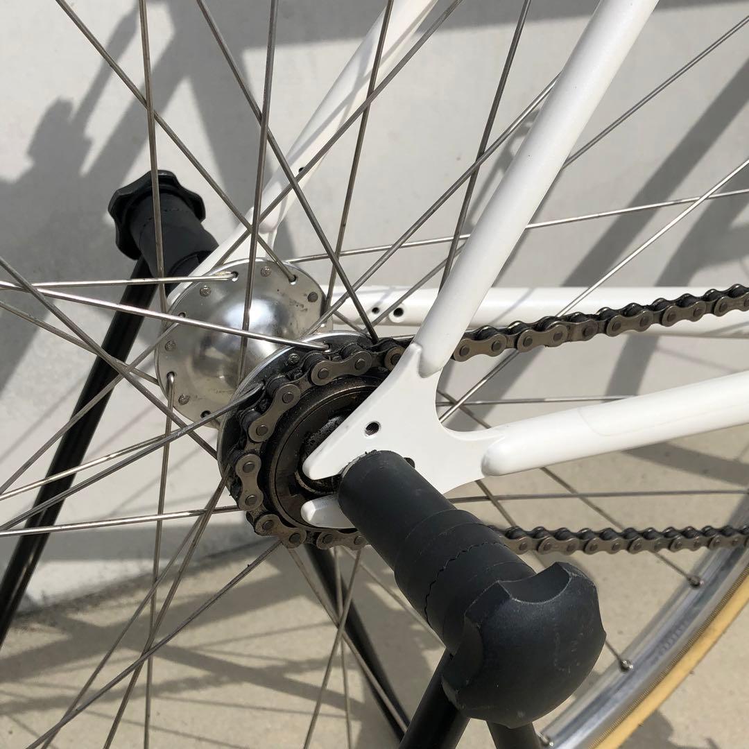 【送料込・美品】FUJI STROLL ピスト 52 シングル クロスバイク 白