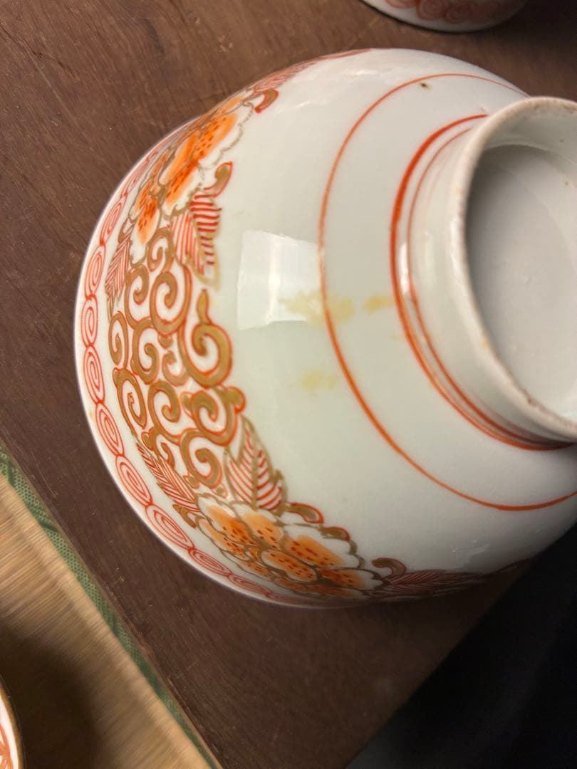 伊万里焼 蓋付飯茶碗×5小皿 ×5セット湯-①