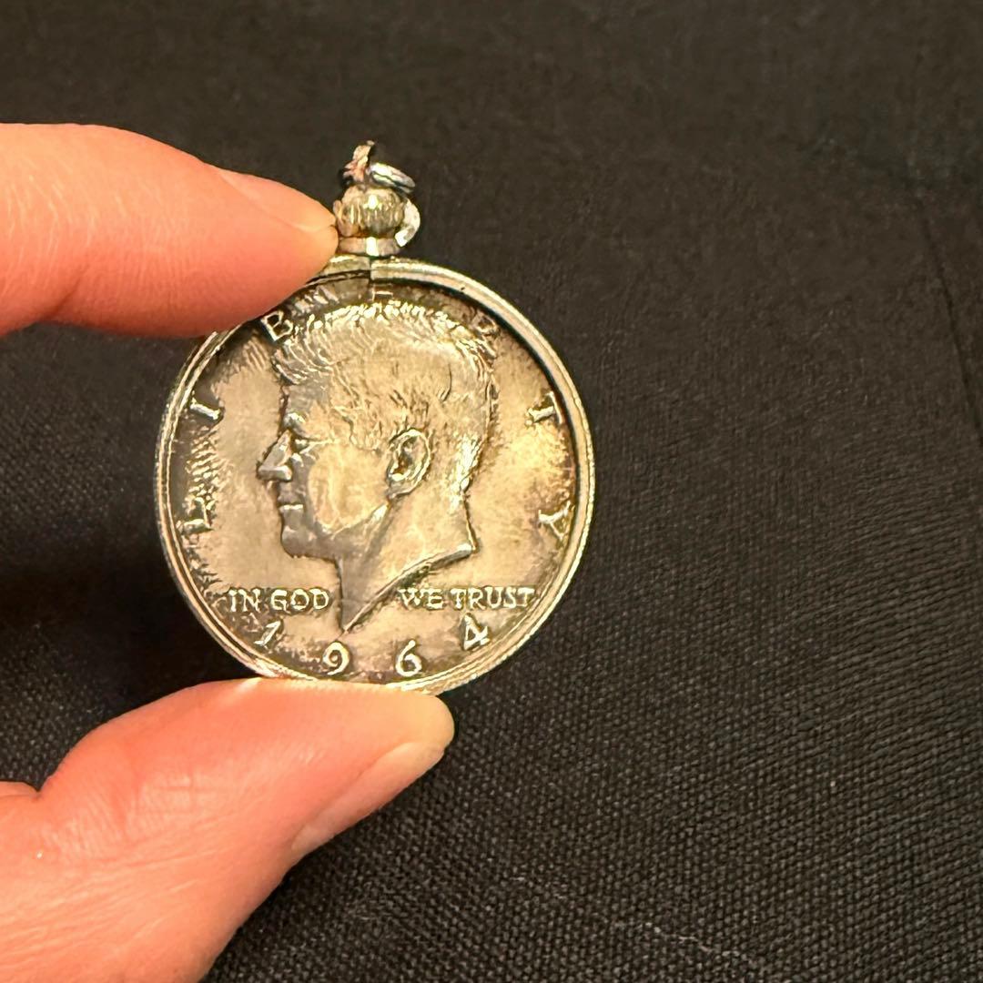 1964年 ケネディ アメリカ銀貨 ハーフダラー 50セント キーホルダー