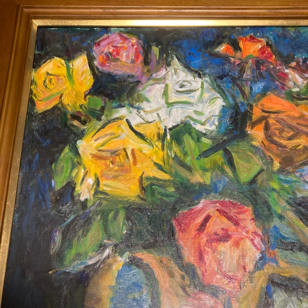 値下げ中川一政10号模写額付き