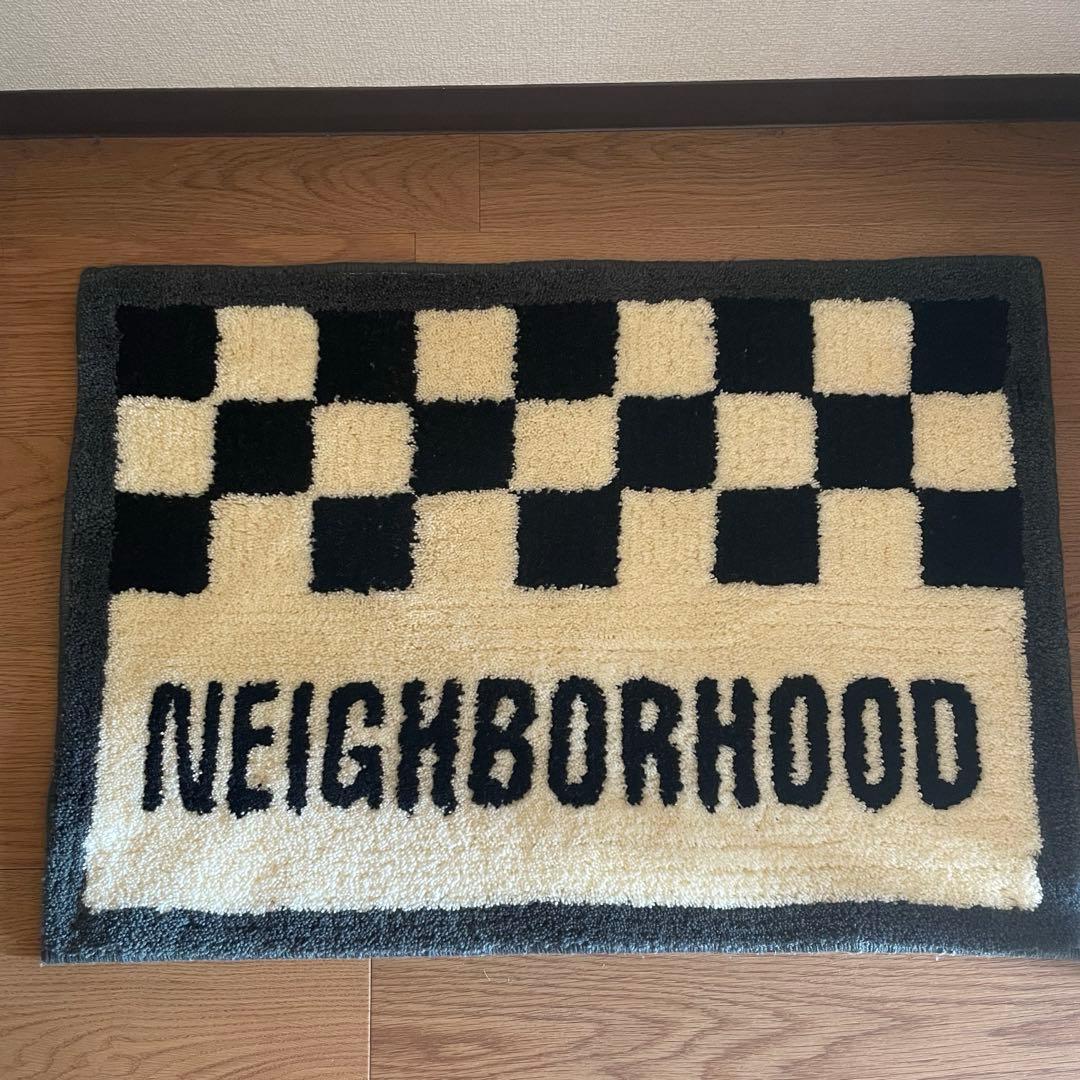 NEIGHBORHOOD チェッカーラグ ブラック/クリーム