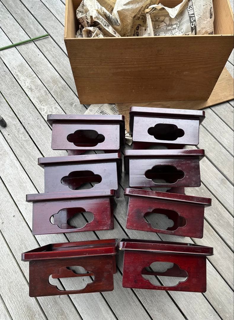 木曽漆器　春慶塗　お膳　8客