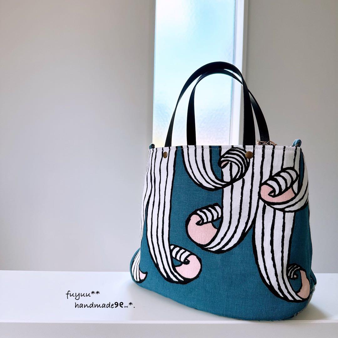 ハンドメイドꕤ︎︎ベルバッグ ミナペルホネン swing sky flower