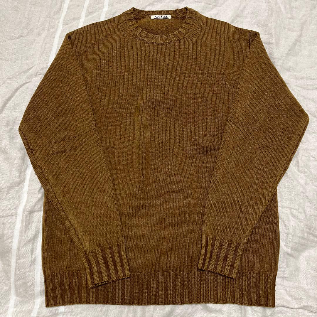 （最終値下げ・今週まで）AURALEE オーラリー　ブラウン クルーネックニット