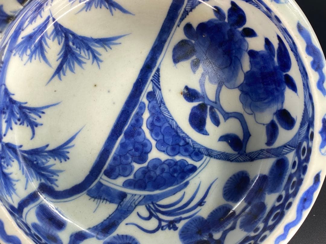 小鉢 青花 染付 松竹梅 岁寒三友 中国古玩 古美術 骨董 古伊万里 江戸 時代