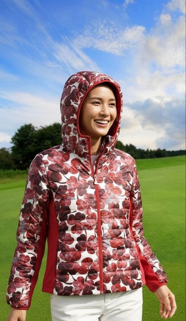 未使用 アルチビオ クローバー柄 中綿 ブルゾン 38 サイズ M ゴルフウェア