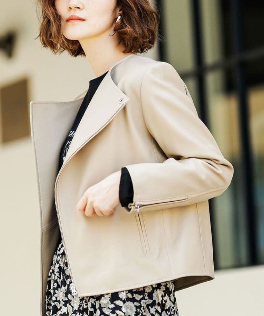 RIVE DROITE リヴドロワ レザージャケット ノーカラー ライダース