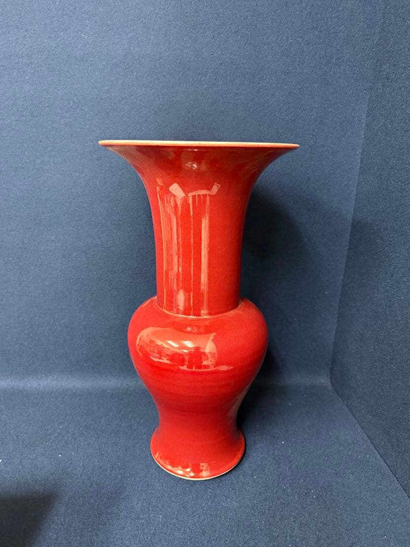 大清乾隆年製 辰砂 花器 花瓶 飾り壺 大振り 時代 古玩 旧家 蔵出 骨董品