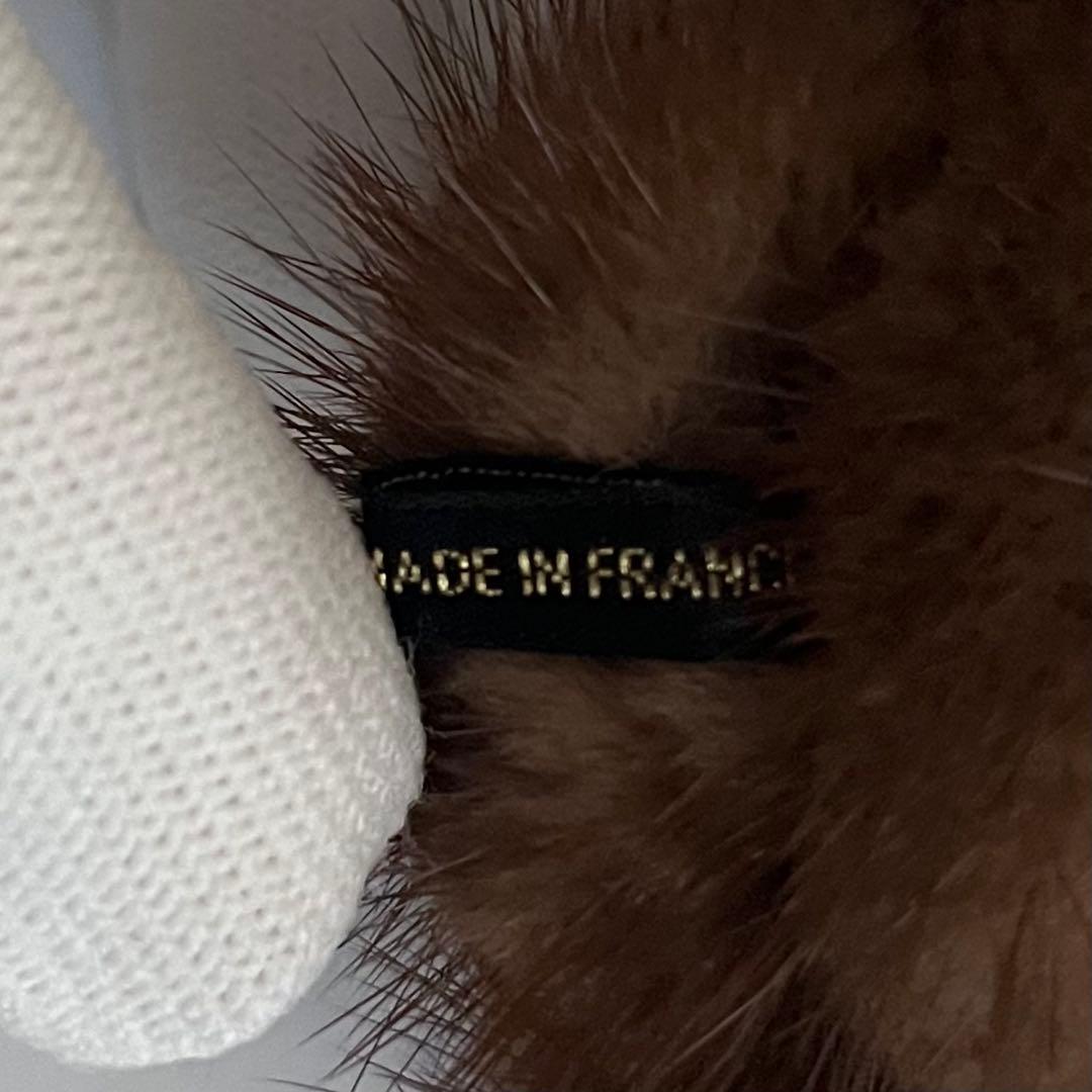 美品　acca アッカ　ミンクファー　スワロフスキー付きヘアクリップ