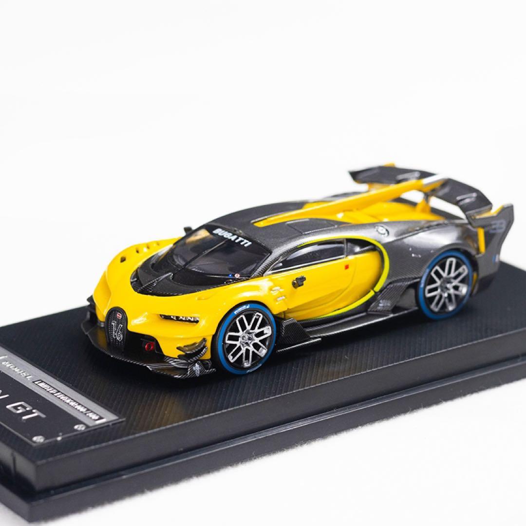 MJ モデル 1/64 ブガッティ ビジョン GT 黄色