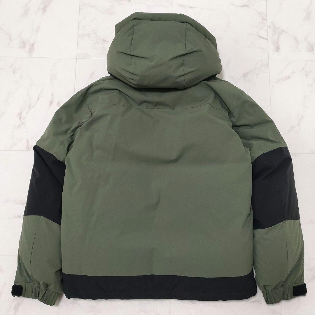 ファーストダウン　別注　パネルショートダウンジャケット　フード　カーキ　Mサイズ