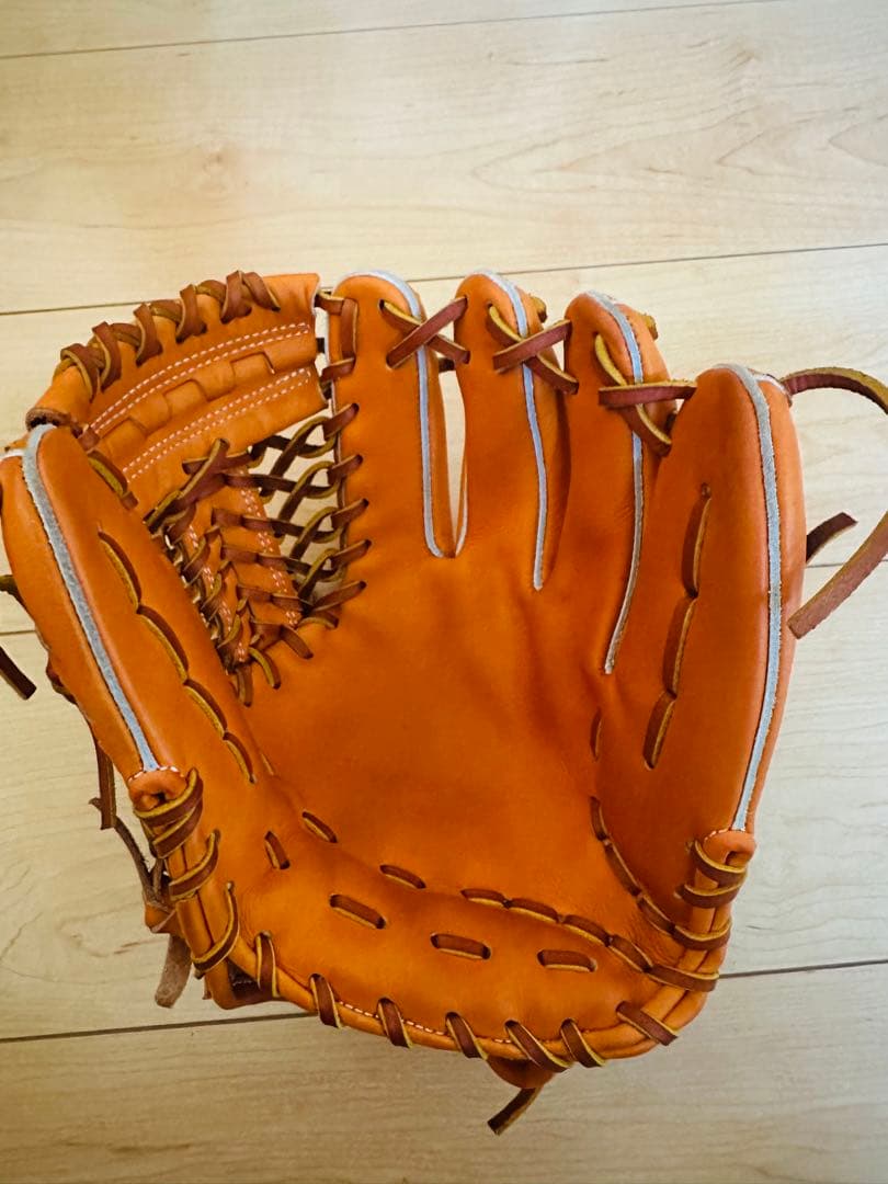 Yell-story オレンジ レザー 硬式野球グローブ