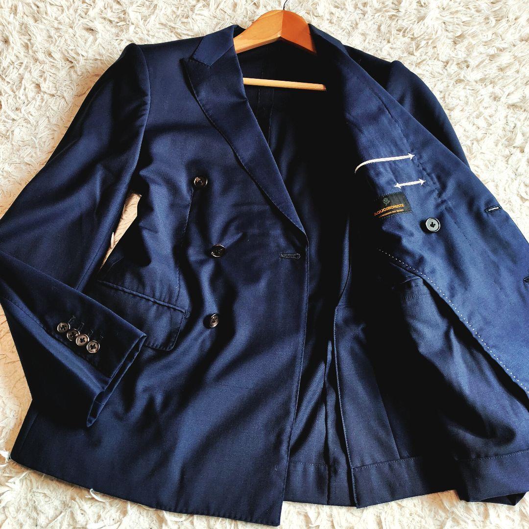 【専用】ロロピアーナ テーラードジャケット ダブルブレスト ネイビー ウール